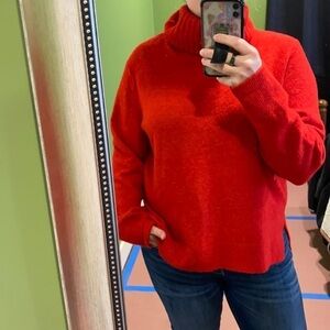 Banana Republic Extra Fine Merino Oversized Sweater Red EUC